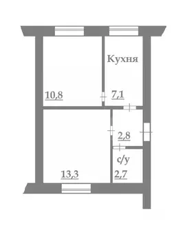 2-к кв. Кемеровская область, Кемерово Арочная ул., 41А (36.7 м)