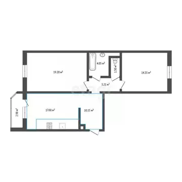 2-к кв. Тюменская область, Тюмень ул. Александра Митинского, 4 (67.6 ...