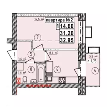 1-к кв. Липецкая область, Усмань Северо-Восточный мкр,  (32.95 м)