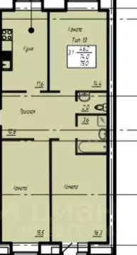 3-к кв. Вологодская область, Вологда  (75.0 м)