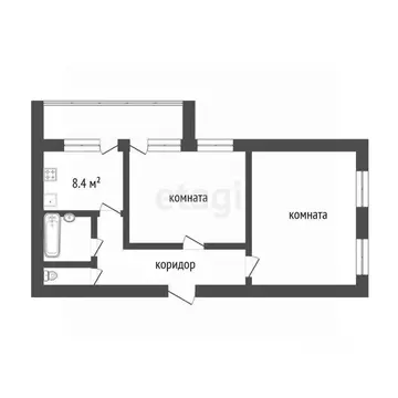 2-к кв. Белгородская область, Белгород ул. Калинина, 1 (55.2 м)
