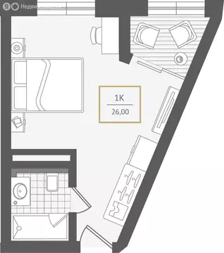1-комнатная квартира: Сочи, улица Ленина, 280А (26.4 м)