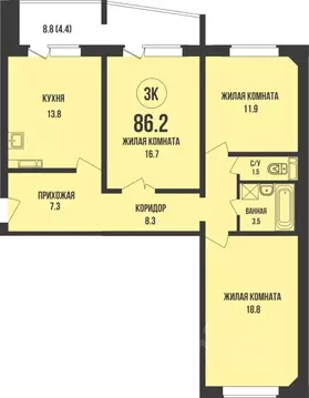 3-к кв. Новосибирская область, Новосибирск ул. Декоративный Питомник, ...