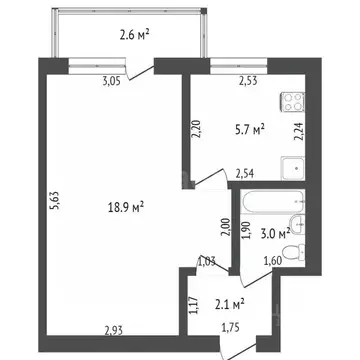 1-к кв. Башкортостан, Стерлитамак Фестивальная ул., 3 (31.1 м)