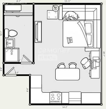 Квартира-студия: Ульяновск, Локомотивная улица, 130 (24.3 м)