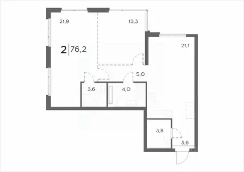 2-к кв. Пензенская область, Пенза Велларт Сити жилой комплекс (76.2 м)