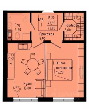 1-к кв. Ленинградская область, Коммунар г. Гатчинский муниципальный ...