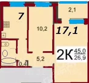 2-к кв. Нижегородская область, Нижний Новгород просп. ...