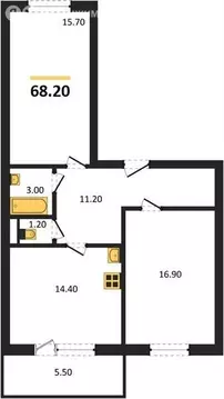 2-комнатная квартира: Пенза, улица Баталина, 29Ак1 (68.2 м)