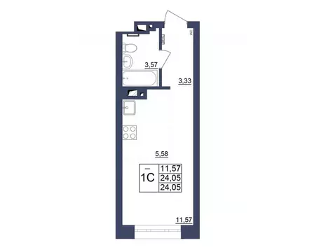 Студия Башкортостан, Уфа Космос жилой комплекс, лит1 (23.93 м)