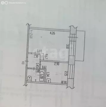 1-комнатная квартира: Барнаул, улица Георгия Исакова, 218 (25 м)