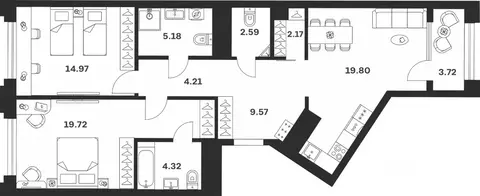 2-к кв. Тульская область, Тула ул. Болотникова, 4 (86.25 м)
