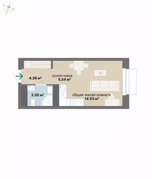 Студия Свердловская область, Екатеринбург Эльмаш жилрайон,  (27.53 м)