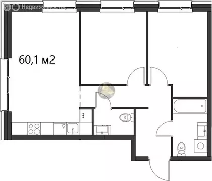 2-комнатная квартира: Санкт-Петербург, Галерный проезд, 1к2 (60.1 м)