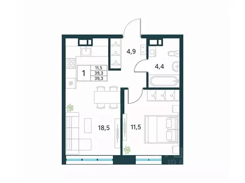 1-к кв. Забайкальский край, Чита Хороший мкр, 15 (39.3 м)