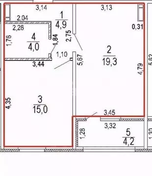 1-к кв. Курская область, Курск ул. Энгельса, 115/5 (43.2 м)