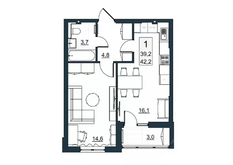 1-к кв. Саратовская область, Саратов ул. Имени Евгения Долгина, 6 ...