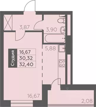 1-к кв. Башкортостан, Уфа ул. Орджоникидзе, 34 (32.4 м)