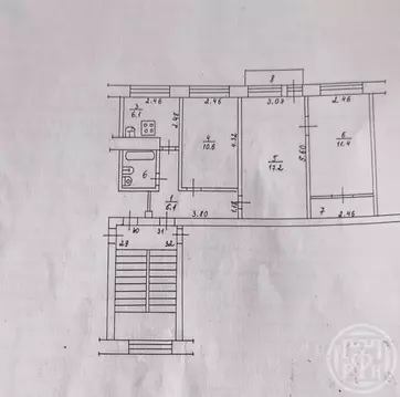 3-к кв. Ленинградская область, Луга ул. Красной Артиллерии, 34 (56.3 ...