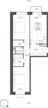 2-к кв. Ярославская область, Ярославль ул. Большая Октябрьская, 85 ...