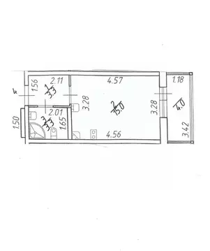 Квартира, студия, 22 м