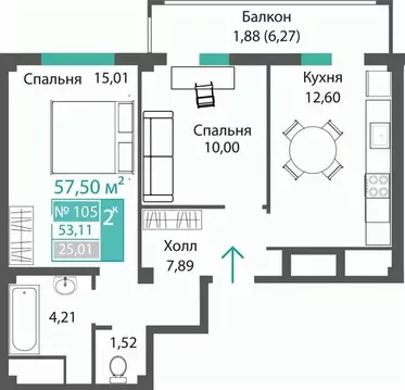 2-к кв. Крым, Симферопольский район, с. Мирное ПроПолис жилой комплекс ...