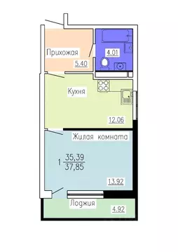 1-к кв. Воронежская область, Воронеж Гвардейский пер., 21 (37.85 м)