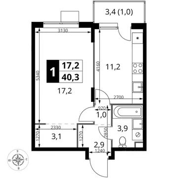 1-к кв. Московская область, Химки Подрезково мкр, 1-й Шереметьевский ...