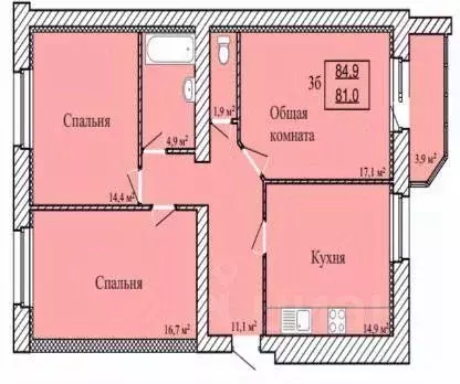 3-к кв. Тамбовская область, Тамбов ул. Имени С.И. Савостьянова, 3 ...
