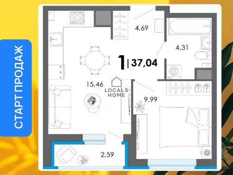 1-к кв. Рязанская область, Рязанский муниципальный округ, с. Дядьково  ...