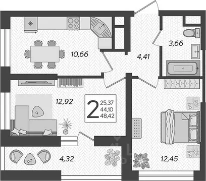 3-к кв. Краснодарский край, Сочи Бытха мкр, ул. Ясногорская, 16/2к8 ...