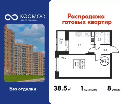 1-к кв. Московская область, Домодедово Авиационный мкр, ул. ...