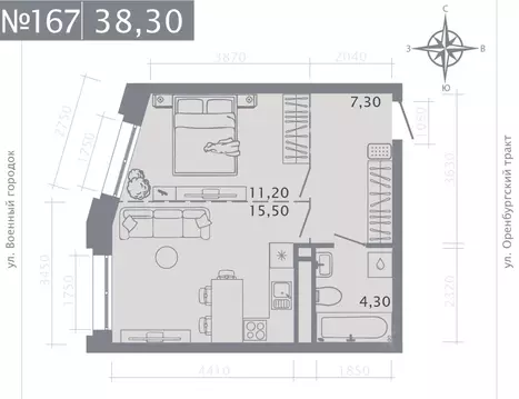 1-к кв. Татарстан, Казань Первомайский жилмассив, Оригана жилой ...