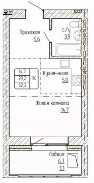1-к кв. Алтайский край, Новоалтайск ул. Титова, 6 (32.3 м)