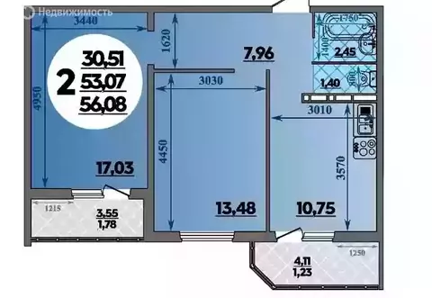 2-комнатная квартира: Краснодар, улица имени Героя Советского Союза ...