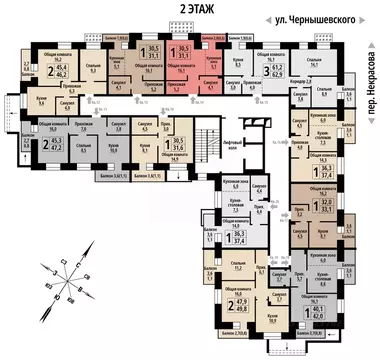 1-к кв. Алтайский край, Барнаул ул. Чернышевского (31.0 м)