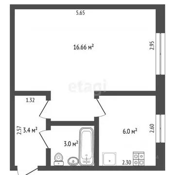 1-к кв. Вологодская область, Череповец ул. Мира, 29 (31.0 м)