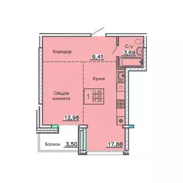 Свободной планировки кв. Бурятия, Улан-Удэ Энергетик мкр,  (44.99 м)