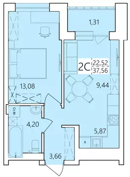 2-к кв. Башкортостан, Уфа ул. Пожарского, 237 (37.56 м)