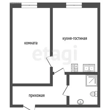 Квартира-студия: Белоозёрский, Молодёжная улица, 8 (22.2 м)