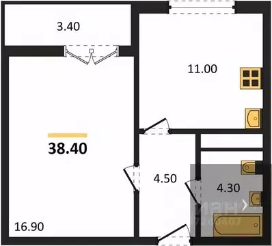 1-к кв. Воронежская область, Новоусманский район, пос. Отрадное ул. ...