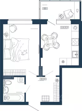 1-к кв. Воронежская область, Воронеж Московский просп., 66 (35.39 м)