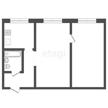 2-комнатная квартира: Тюмень, Ямская улица, 106 (46.9 м)
