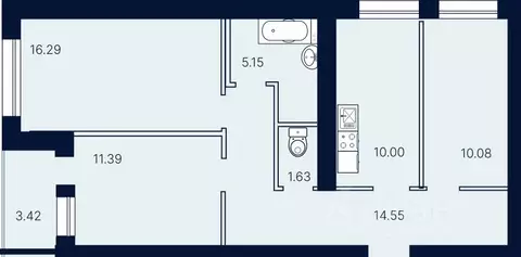 3-к кв. Саратовская область, Саратов ул. Имени Николая Егорова (72.51 ...