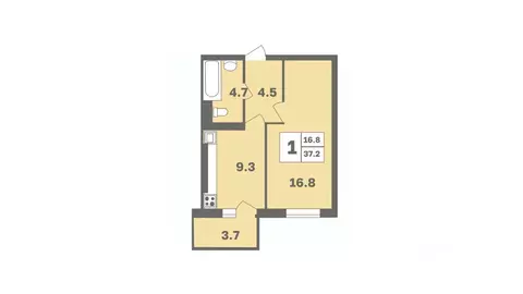 1-к кв. Башкортостан, Уфа Дагестанская ул., лит11 (37.2 м)