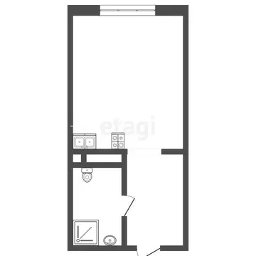 Квартира-студия: Тюмень, Алматинская улица, 6 (19.6 м)
