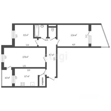 3-к кв. Крым, Симферополь ул. Марка Донского (64.4 м)