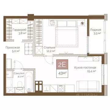 2-к кв. Приморский край, Владивосток Днепровский жилой комплекс (43.65 ...