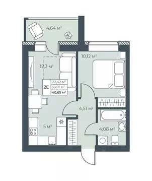 2-к кв. Нижегородская область, Выкса инженера Шухова кв-л,  (40.65 м)