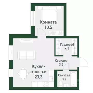 1-к кв. Челябинская область, Челябинский городской округ, пос. ...